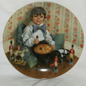 Little Jack Horner Vintage Collector Plate Nursery Rhymes Collectible Decor
